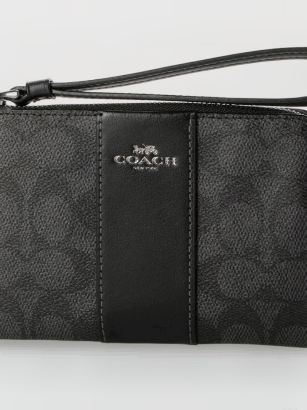 Coach Black Wristlet Clutch - Signature Leather
